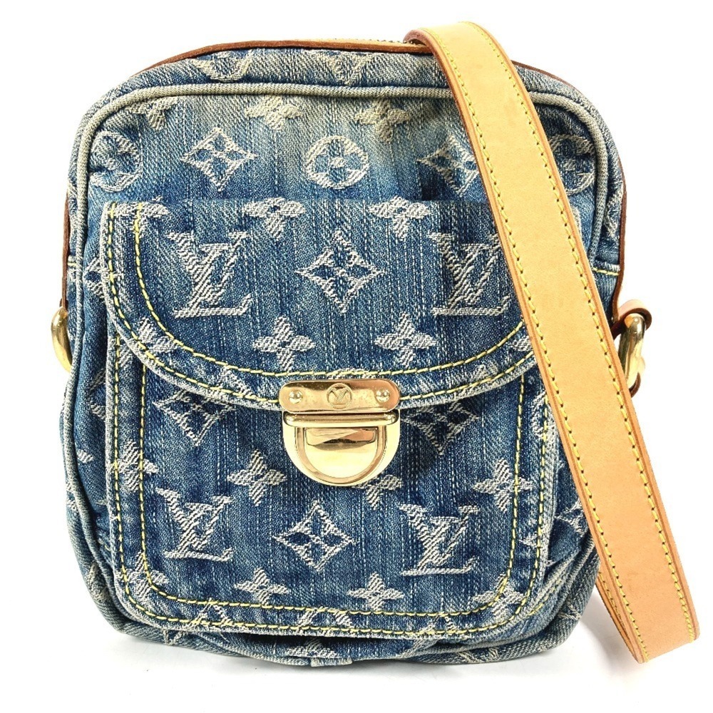 LOUIS VUITTON M95348 Monogram Denim Camera Bag, Crossbody Pouch, Shoulder Can...